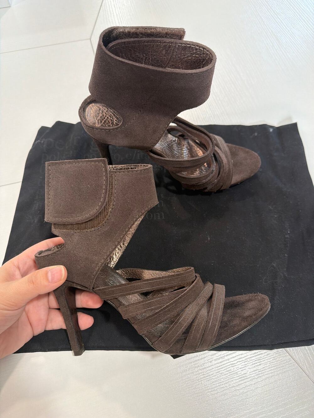 Pedro García Sanne Suede Heels Brown Size 37